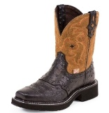 L9968 Women's Justin Gypsy Black Ostrich Print Roper Cowboy Boot